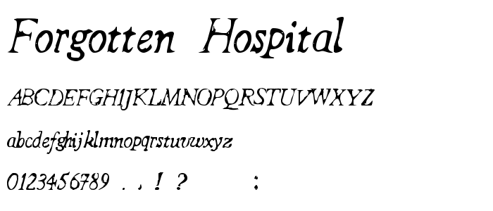 Forgotten Hospital font